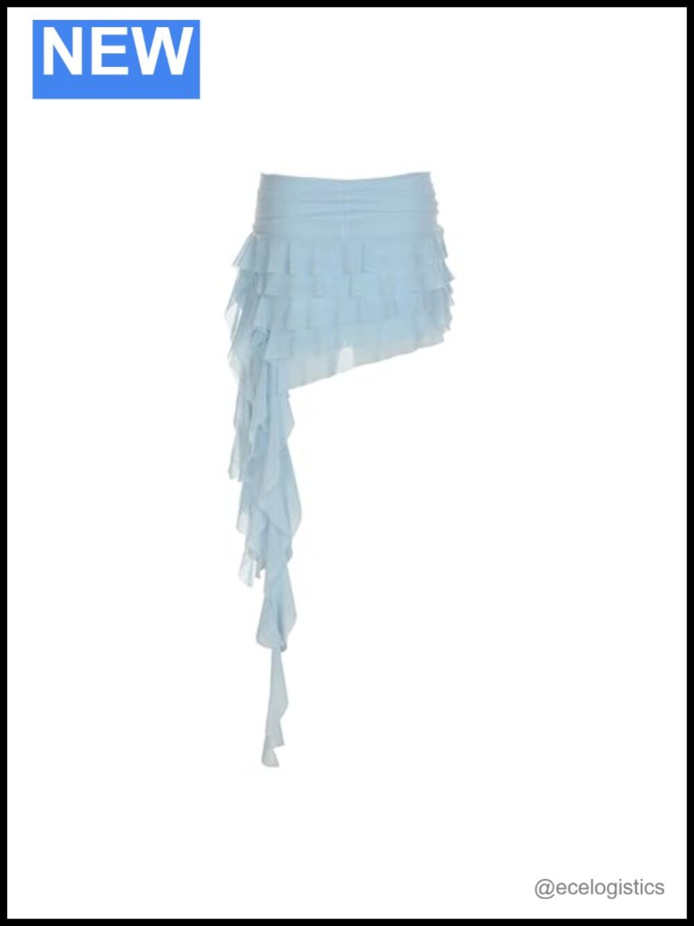 Women's Mesh Tulle Skirt Asymmetrical Low Waist Flowy Ruffle Pleated Mini